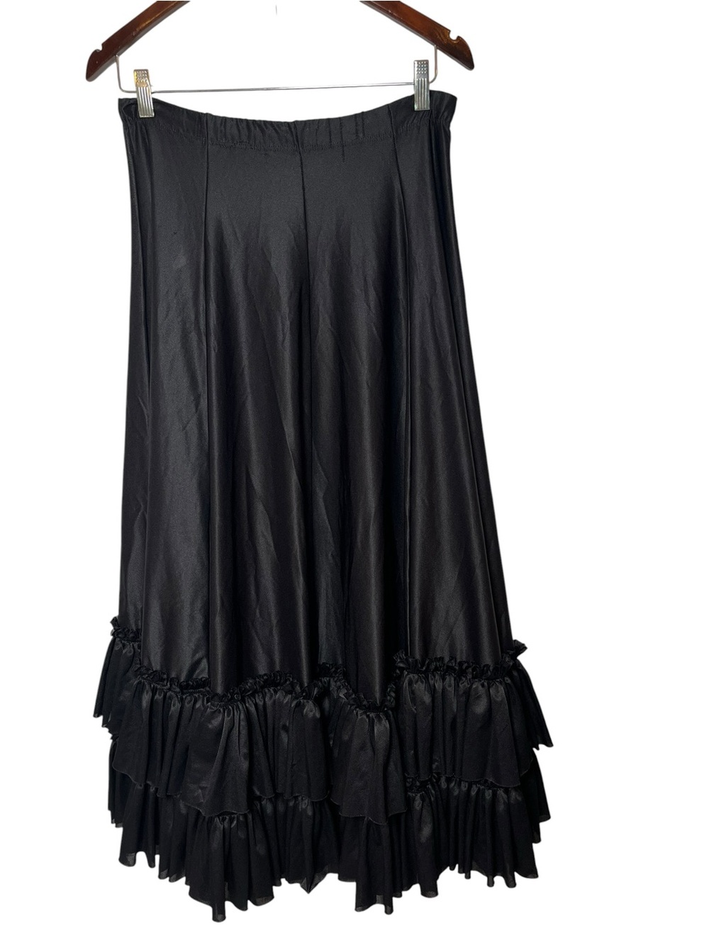 Vintage 80s Gilda Marx Black Tiered Ruffle Skirt S/4 Addams Family